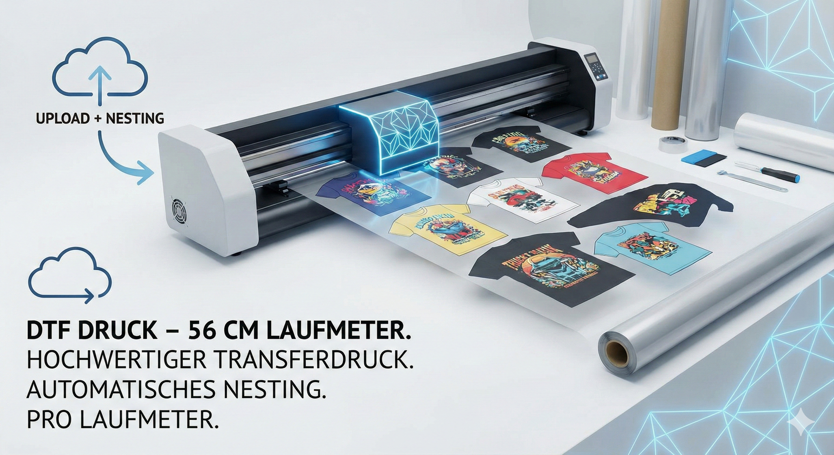 DTF Druck – 56 cm Laufmeter (Upload + Nesting)